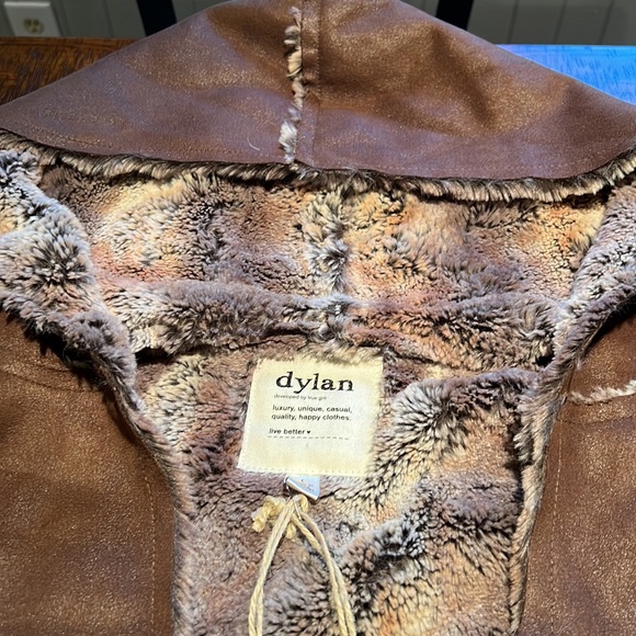 NWT Dylan/True Grit brown vintage fur reversible vest with hood size L - Picture 4 of 6
